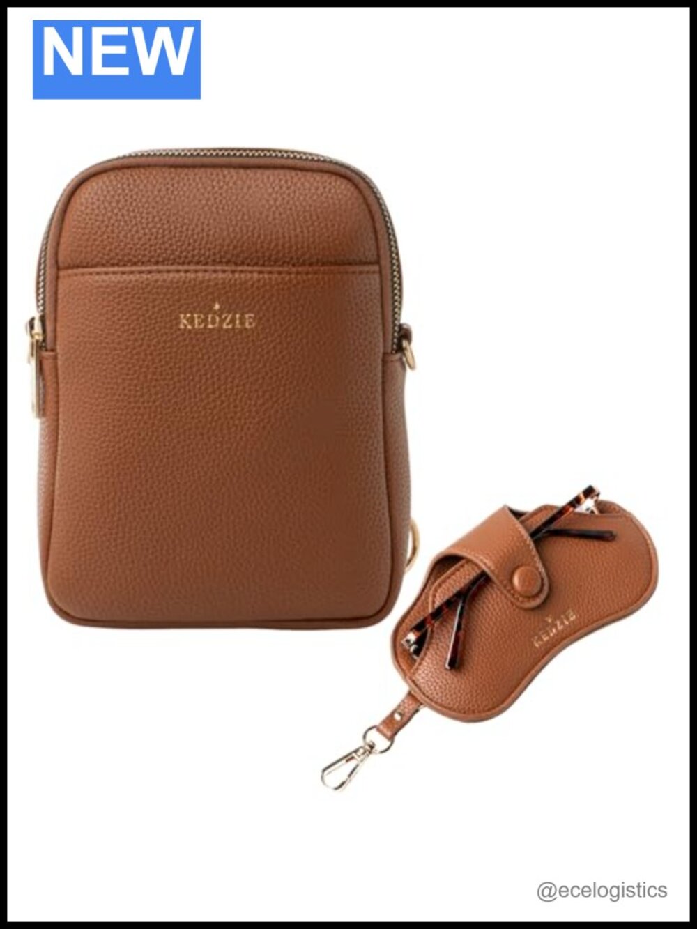 Convertible Sling Bag with Eyewear Case Vegan Leather